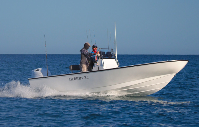 Our Vessels - Fusion centre console boat for fishing charters hervey bay